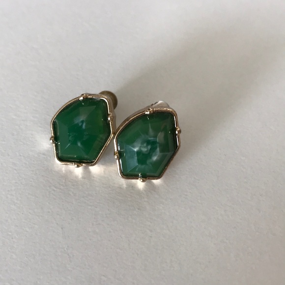 Urban Outfitters Jewelry - Green and Gold Gem Geode Stud Earrings